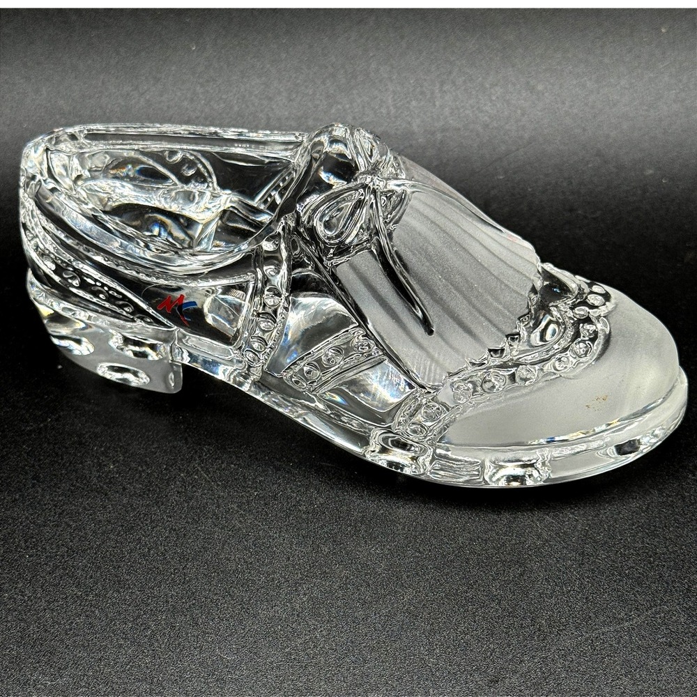 Vintage Hofbauer Magic Crystal Golf Shoe Paperweight West Germany Lead Crystal